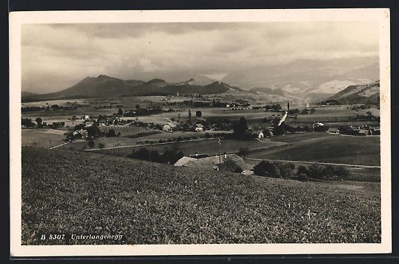 Cartoline postali: Unterlangenegg, Panorama mit Strassenpar – Usato da Berlin venduto da bartko-reher