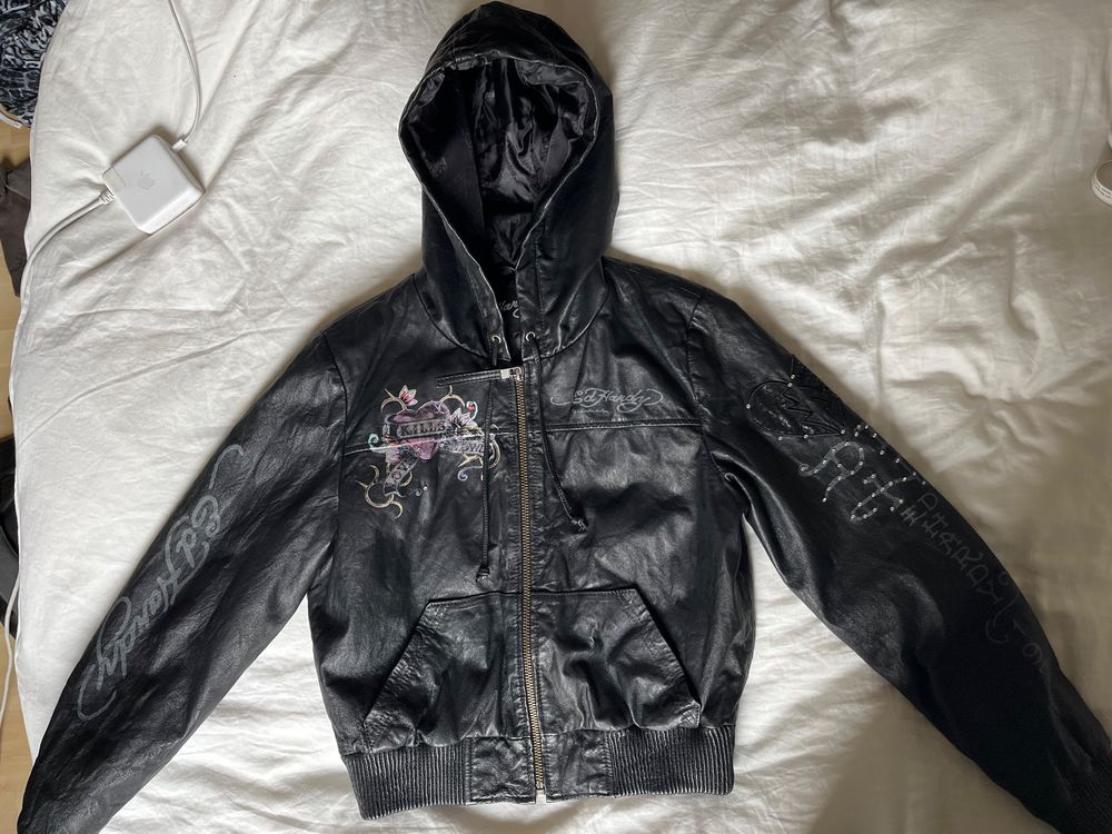 incredible ed hardy x christian audigier leather jacket Kaufen