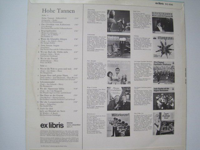 Schallplatten: Schallplatte   Hohe Tannen – Gebraucht aus Schachen LU von moepsli5 1