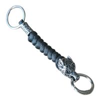 Wikinger-Wolf Schlüsselanhänger Edelstahl/Paracord