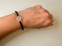 Cordel-Armband Om-Symbol Silber 925