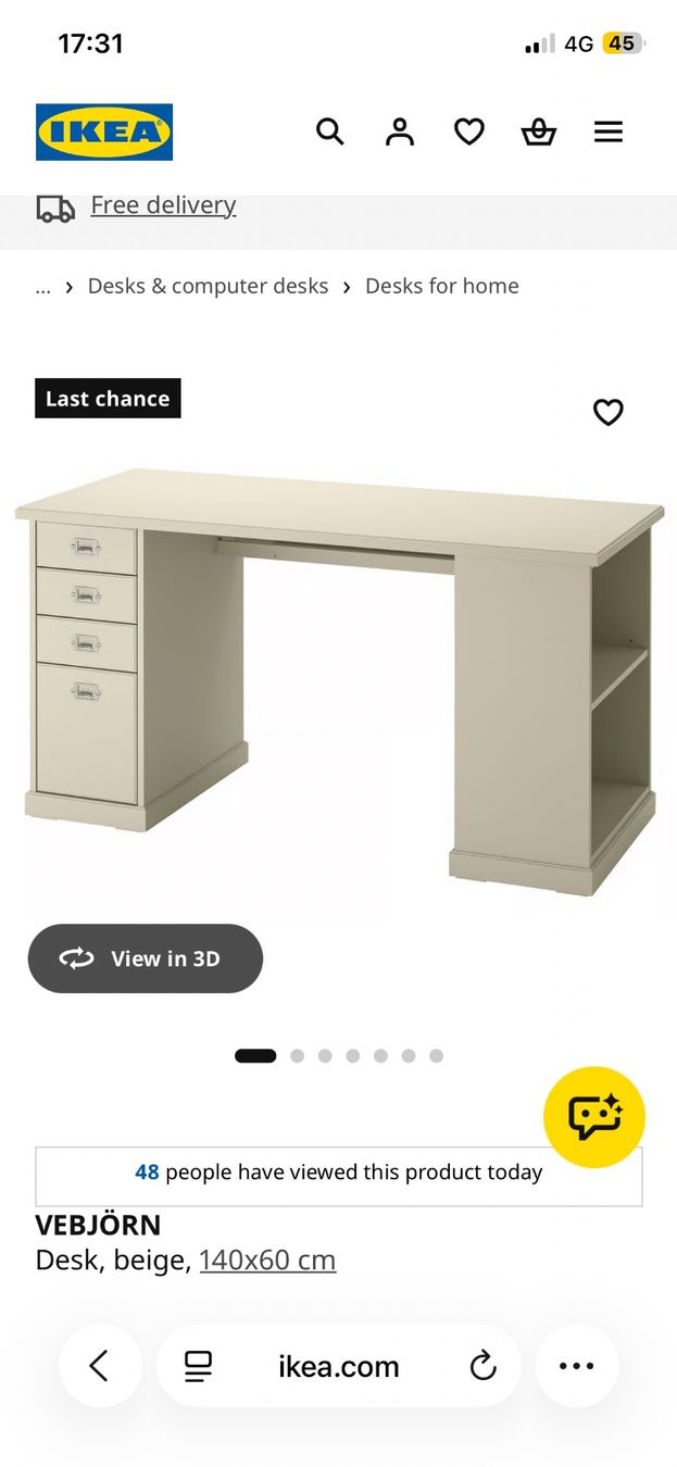 Ikea Bureaux: Ikea Vebjörn Schreibtisch – D'occasion à Basel par viv_vk85 4