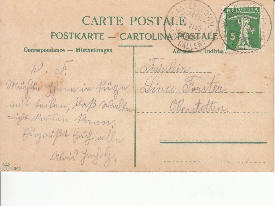 Cartoline postali: Appenzeller Tracht 1909 – Usato da Bürglen TG venduto da StampGraf 1