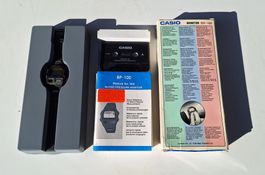 Vintage Casio BP-100 Blutdruckmesser Uhr, OVP und Anleitung