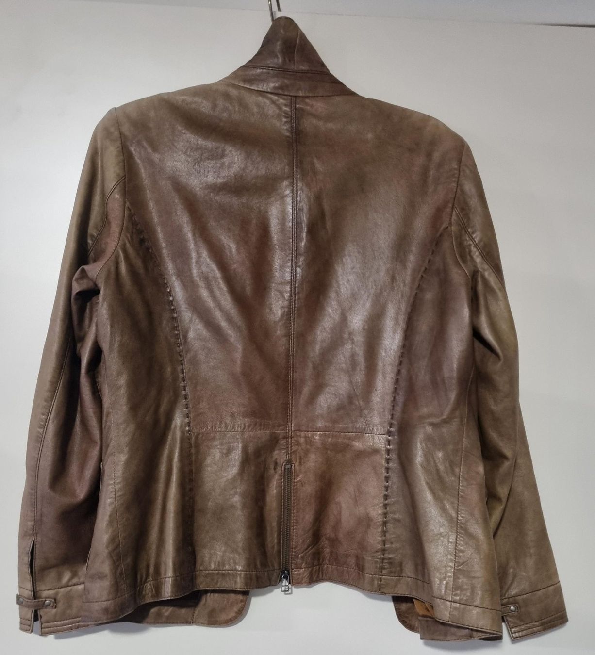 Vestes: Beige Lederjacke Julia S. Roma – D'occasion à Uetliburg SG par mafrey63 1