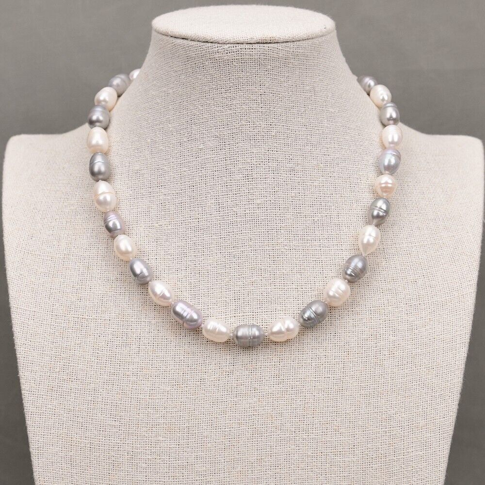 Ketten: Grau Lua Perlen Kette Echt 1cm Collier Perle Vrai Halskette – Neu (gemäss Beschreibung) aus Prilly von ilyria73 9