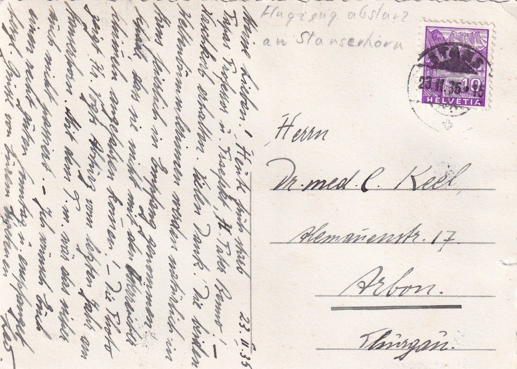 Cartoline postali: Stanserhorn Flugzeugabsturz – Usato da Olten venduto da clotaldi 1