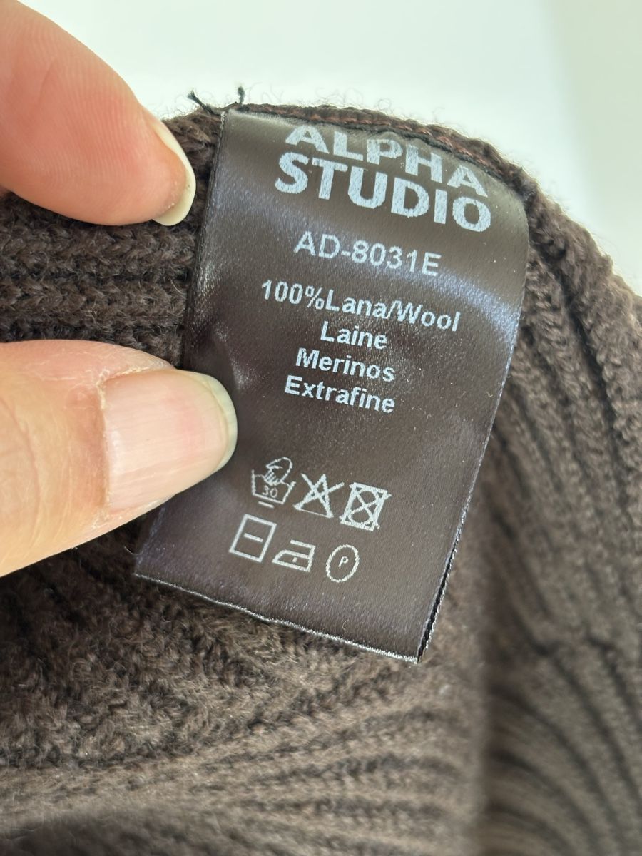 Maglioni & Felpe: Wool zipped cardigan brown Alpha Studio  – Usato da Zürich venduto da dam_552x 4