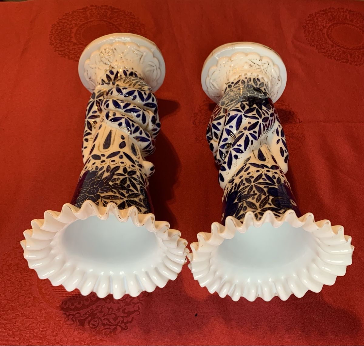 Vasen & Gefässe: Vase  en Opaline XIX siècle ondulée. 2 vases. – Gebraucht aus Prilly von Sissi_1009 6