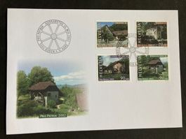 Schweiz 2002 Ersttagsbrief Satz Pro Patria Bauten am Wasser