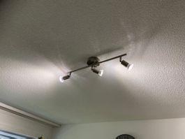 LED Deckenleuchte 3-flammig, Edelstahl Look