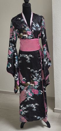 Kimono-Kleid mit Pfauenmuster, Grösse 38/40, Neu