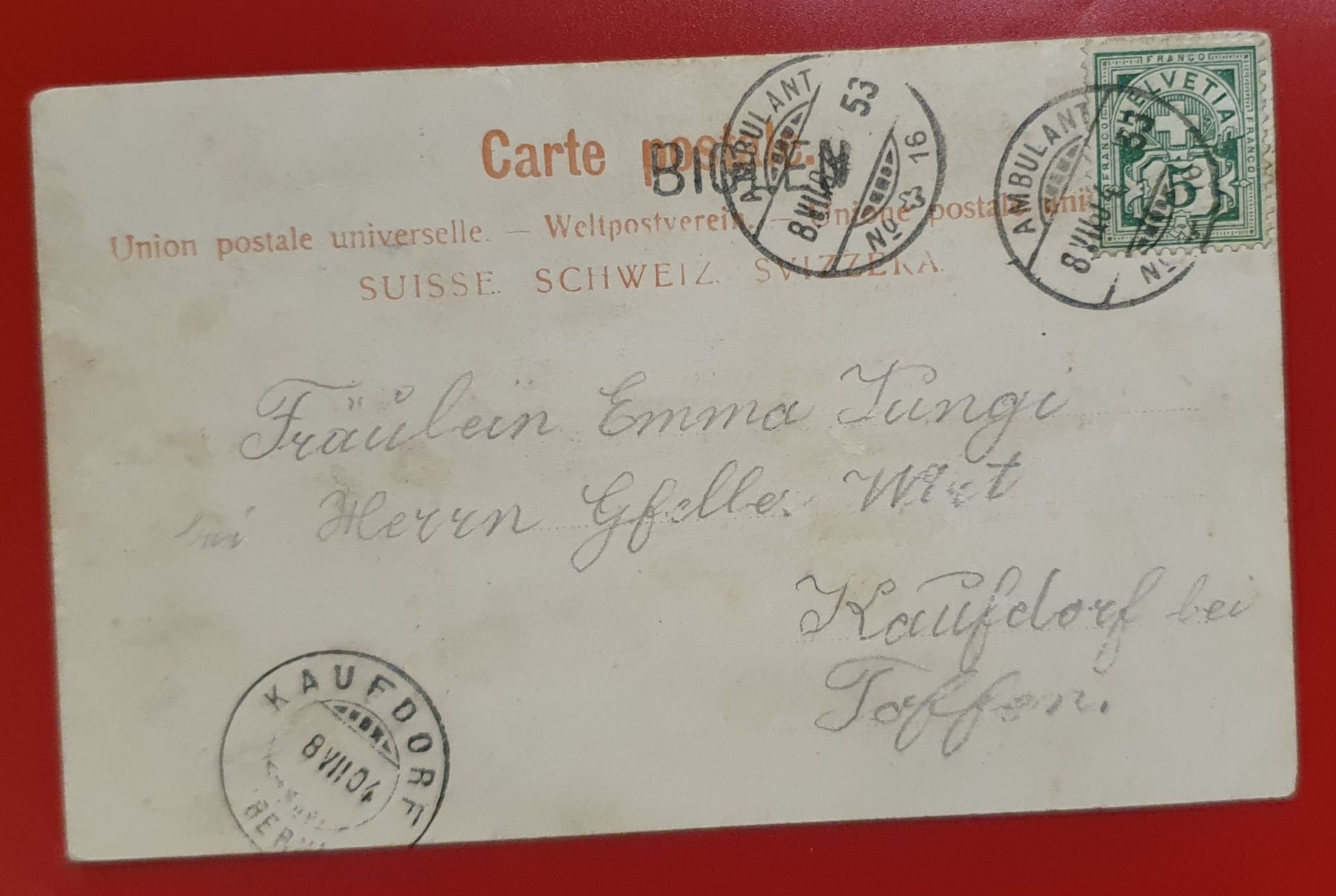 Cartoline postali: Gruss aus Biglen 1904 – Usato da Kreuzlingen venduto da Rschweiz1 1