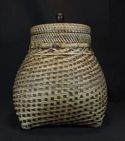 Korb mit Deckel, Rattan Handarbeit Dekoration Vintage