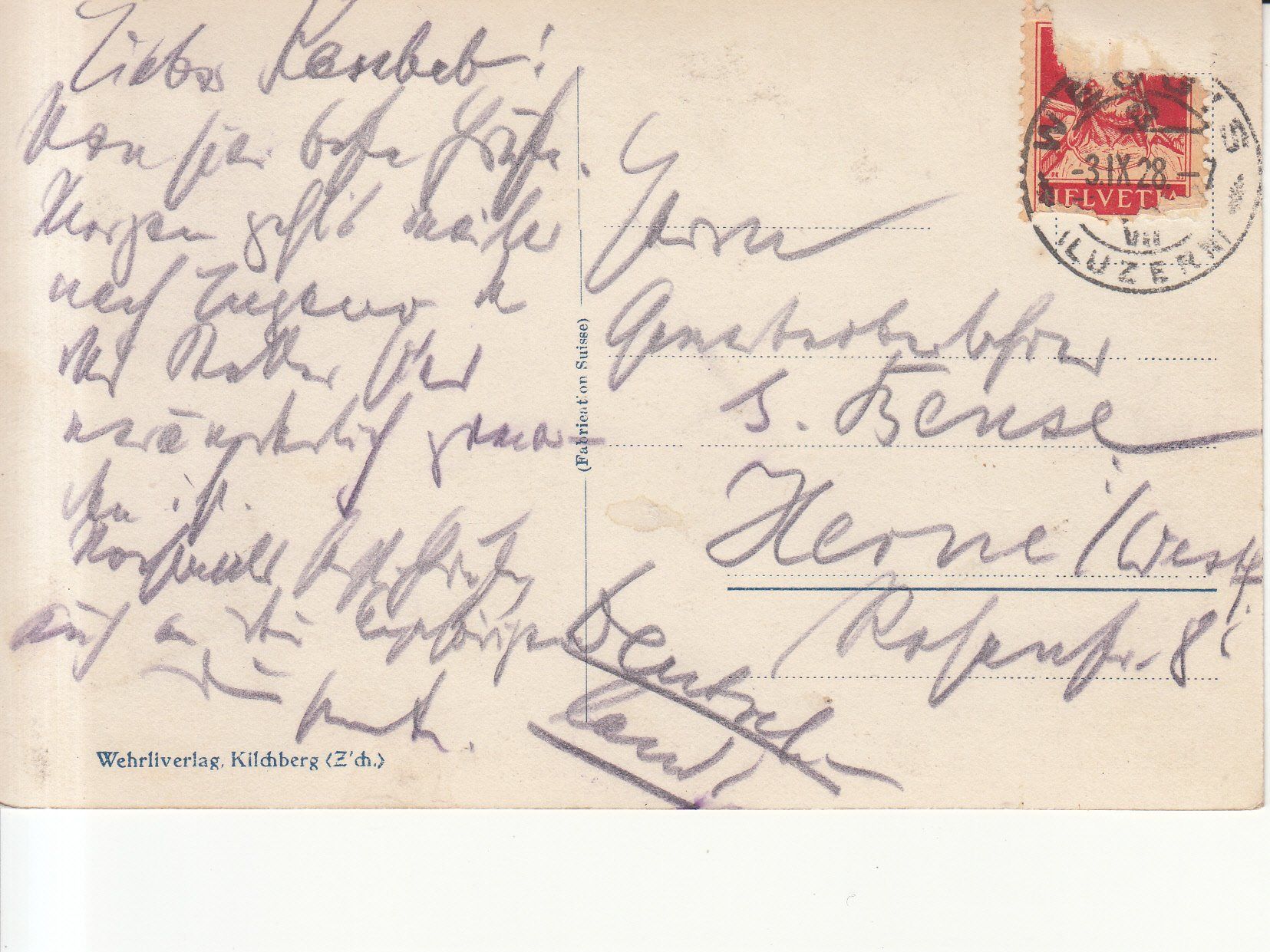 Cartoline postali: Weggis 1928 – Usato da Bürglen TG venduto da StampGraf 1