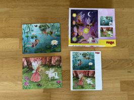 HABA Kinderpuzzle 12 und 15 Teile Fee Einhorn Märchen