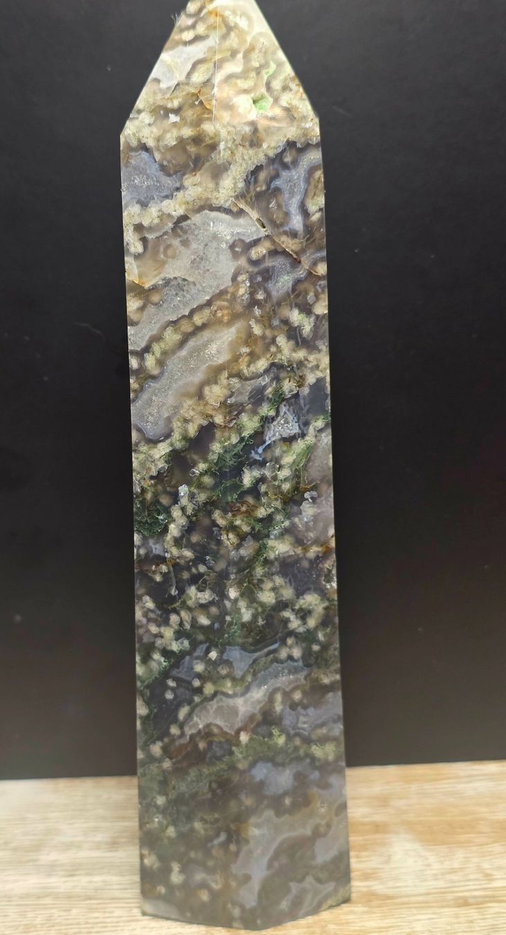 Minerali & Pietre curative: Moosachat Obelisk 755g – Nuovo e nell'imballaggio originale da Matzingen venduto da Shay_Crystalz 2