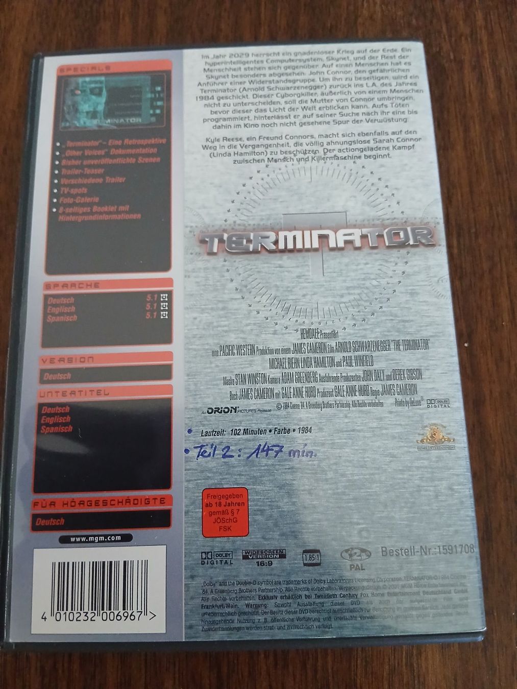 Tutti i DVDs: Terminator DVD Special Edition – Usato da Pfungen venduto da evala50 1