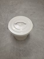 Eimer mit Deckel cremefarben Metall Ikea