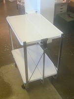 Servierwagen / Rollwagen auf Rollen – Weiss/Chrom