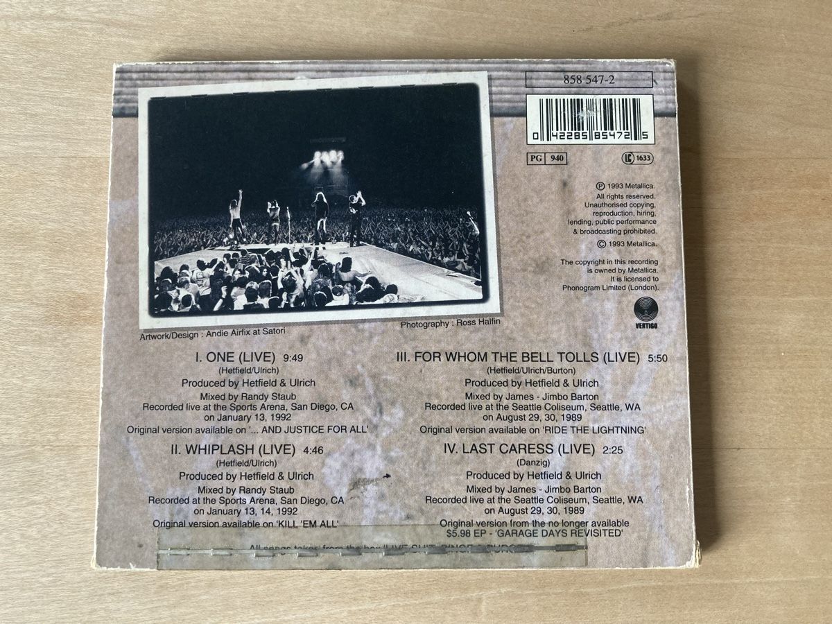 CD: Metallica - One (CD) – Usato da Zürich venduto da Interpol 1