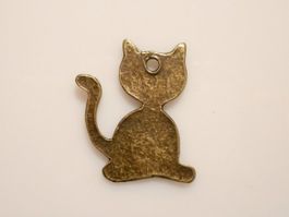 1 Stk. Katze Messing Schmuckanhänger/-Teil.Twint:Ja.