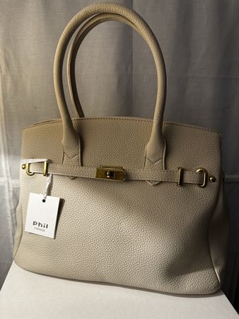 Phil Firenze Handtasche Beige, Neu mit Etikett! Top!