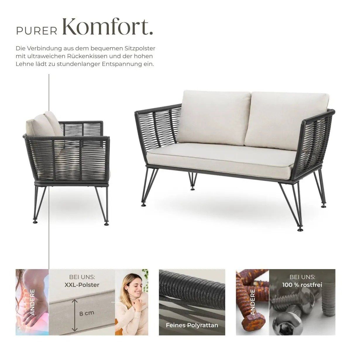Divani: Garten Loungesofa Rope Design mit Polyrattan VELTORA – Nuovo e nell'imballaggio originale da Lachen SZ venduto da sw3zzy 2