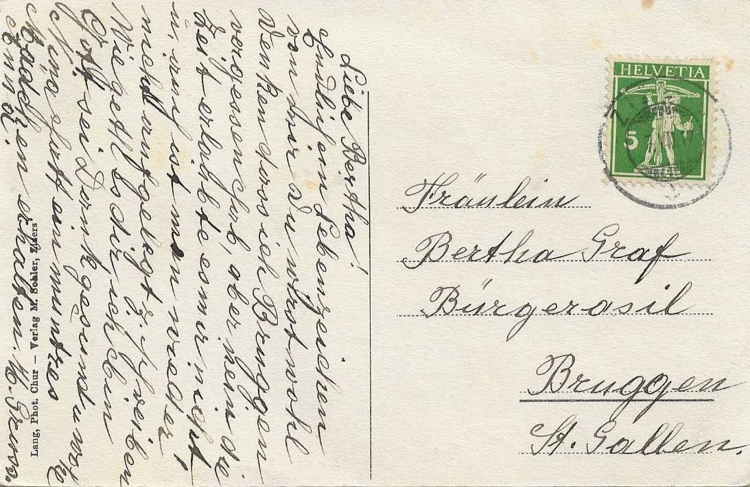 Ansichtskarten: AK ZIZERS POST BILDGASSE 1917 – Gebraucht aus Schlossrued von Aronliam 1