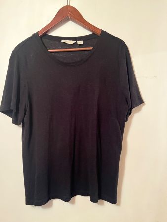 Damen Leinen T-Shirt Schwarz Grösse M Esmara