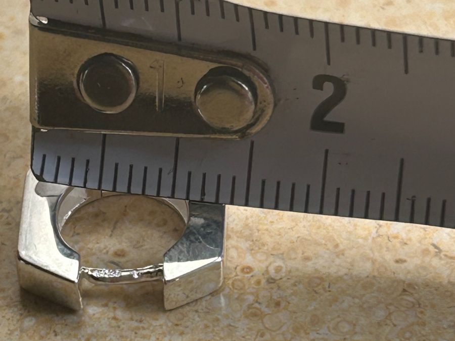 Ohrringe & -stecker: KREOLEN 5ECK (Silver) 1.3 cm – Gebraucht aus Laufen von Bellebellezza 5