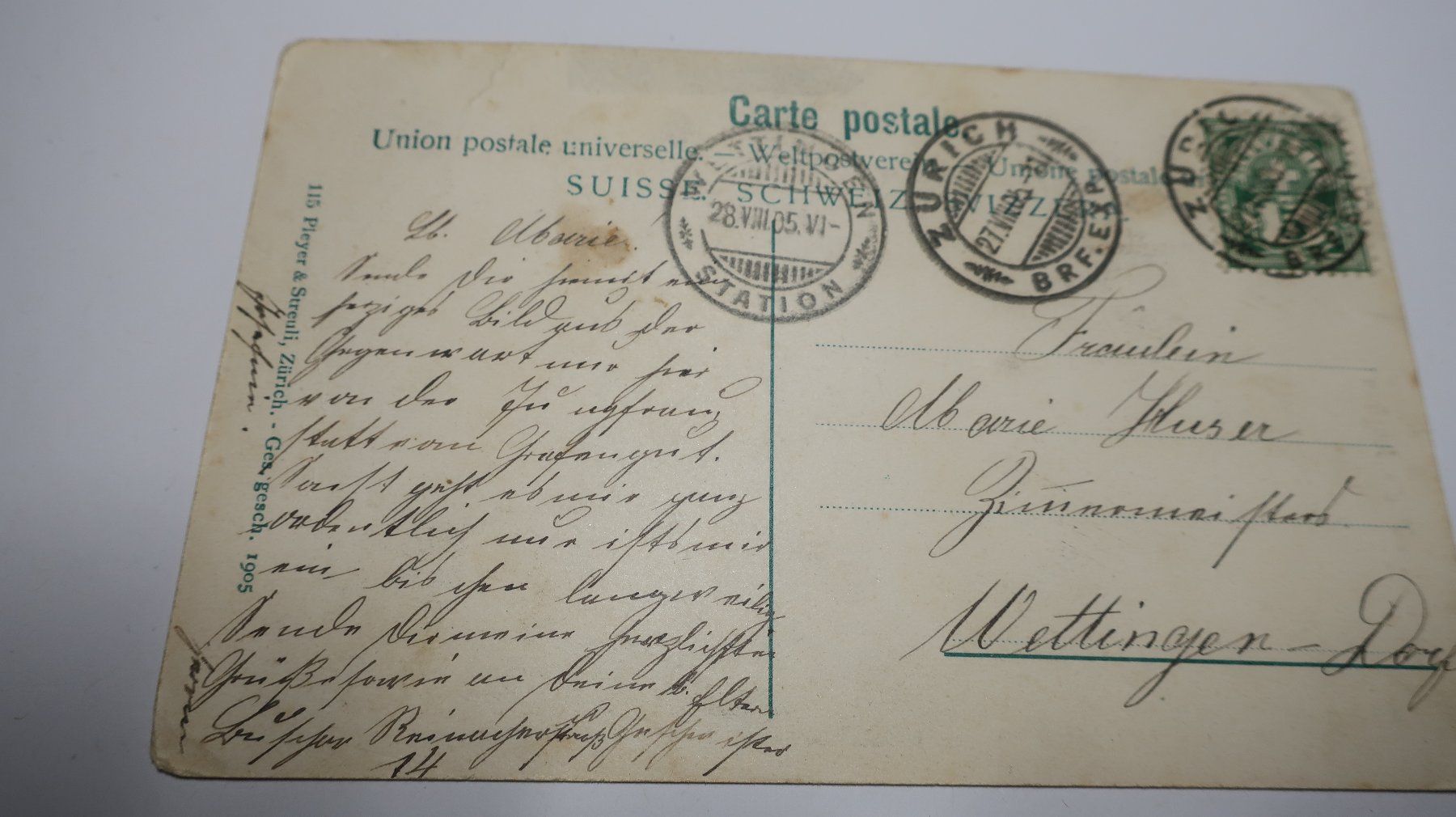 Ansichtskarten: Ein Blick auf die Jungfrau 1905 – Gebraucht aus Cormoret von Pascalll2001 5
