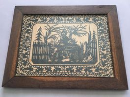 Scherenschnitt „Zitherspieler“