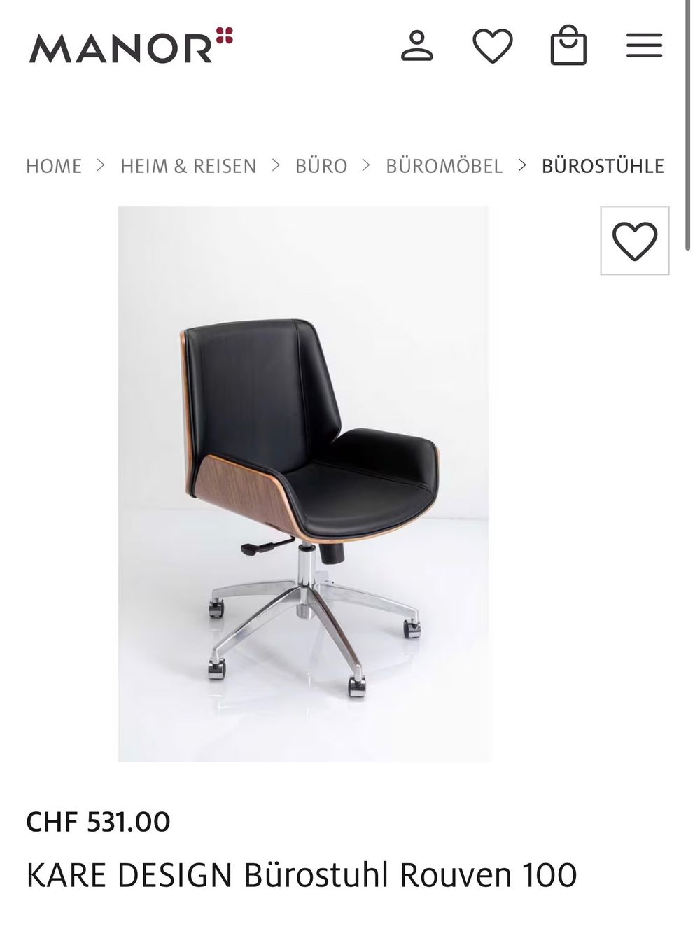 Sedie a rotelle: KARE DESIGN Bürostuhl Rouven 100 – Usato da Burgdorf venduto da Achilles_Pilot 3