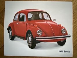 Volkswagen VW Beetle Prospekt USA 1974 brochure Käfer