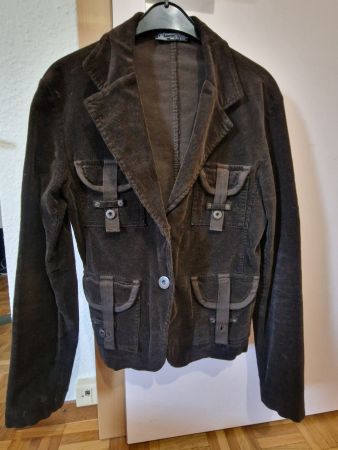 Veste en velours côtelé marron vintage, taille M