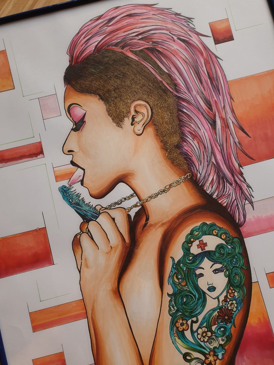 Gemälde: Original Skin Diamond Illustration Artwork Sweedgraffixx – Neu (gemäss Beschreibung) aus Urnäsch von Nakamotix 1