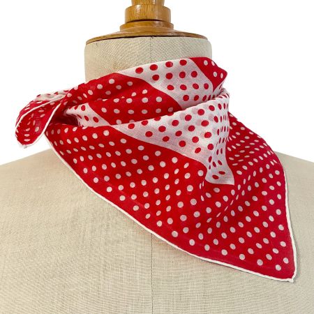 Carré Halstüchlein 45 x 45 cm rot-weiss Bw VINTAGE 1960s