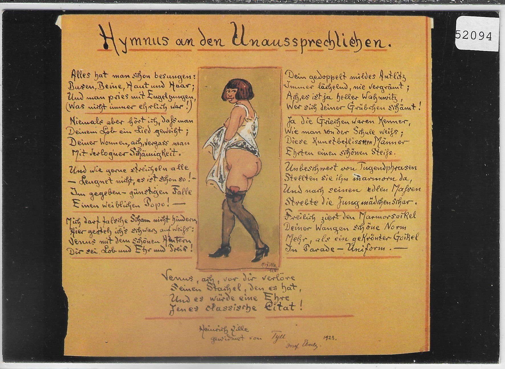 Cartoline postali: Humor - Heinrich Zille - Hymnus – Usato da Ettingen venduto da Kartenplanet