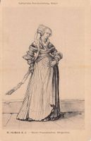 Kunst-AK, H. Holbein d.J., Basler Frauentrachten Bürgersfrau