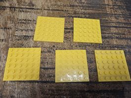 lego 3958 lot de 5 pièces Yellow Plate 6 x 6