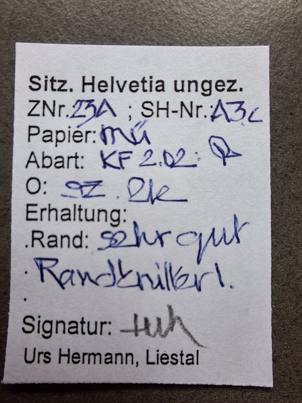 Tutti i francobolli: Strubel 23A3.c mit Befund Kat. 110.- – Usato da Balgach venduto da SIMEON27 2
