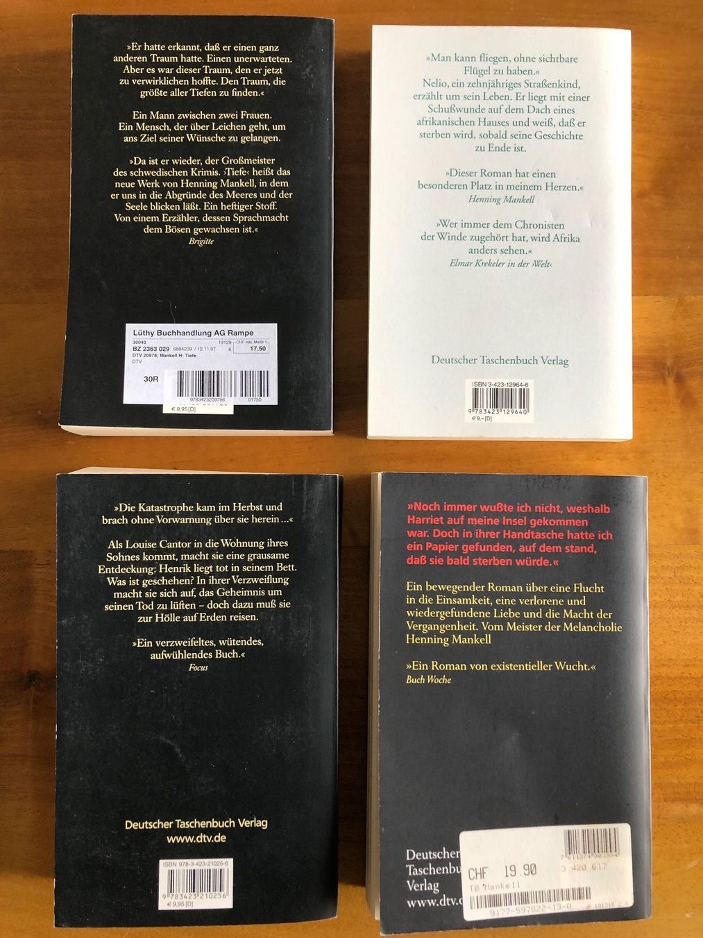 Livres: 4 x Henning Mankell - 2 Romane und 2 Krimis – D'occasion à Bassersdorf par F-104fan 1