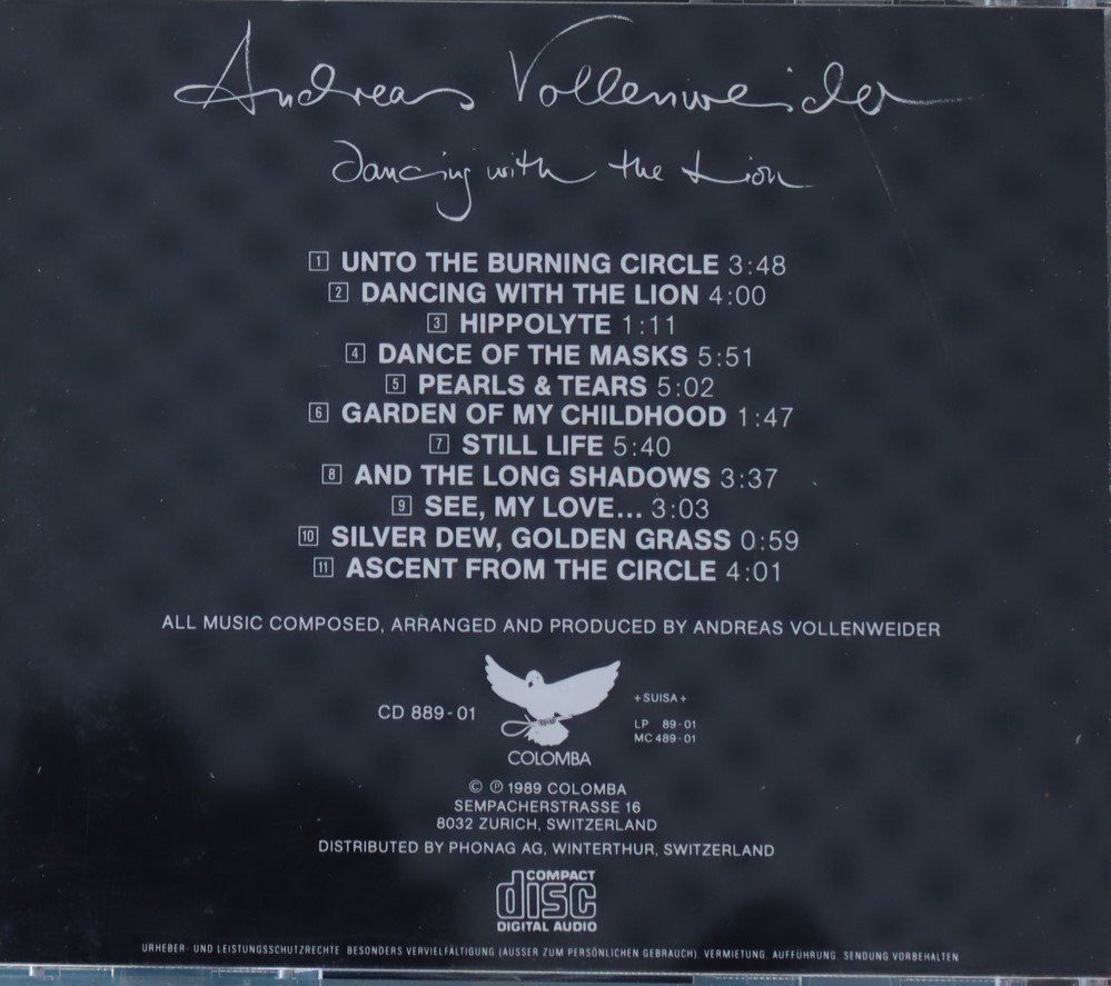 CD: Andreas Vollenweider – Dancing With The Lion – Usato da Luzern venduto da CONTENTI 2