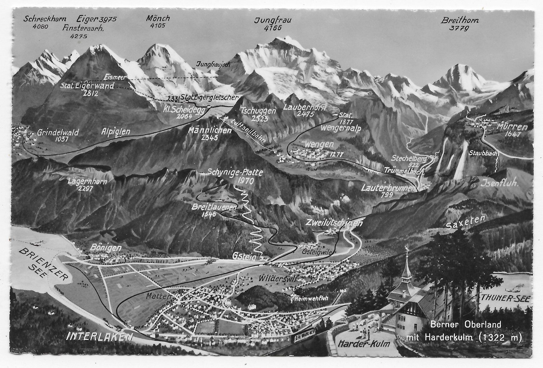 Cartes postales: Berner Oberland mit Harderkulm – D'occasion à Hefenhofen par Richsalz