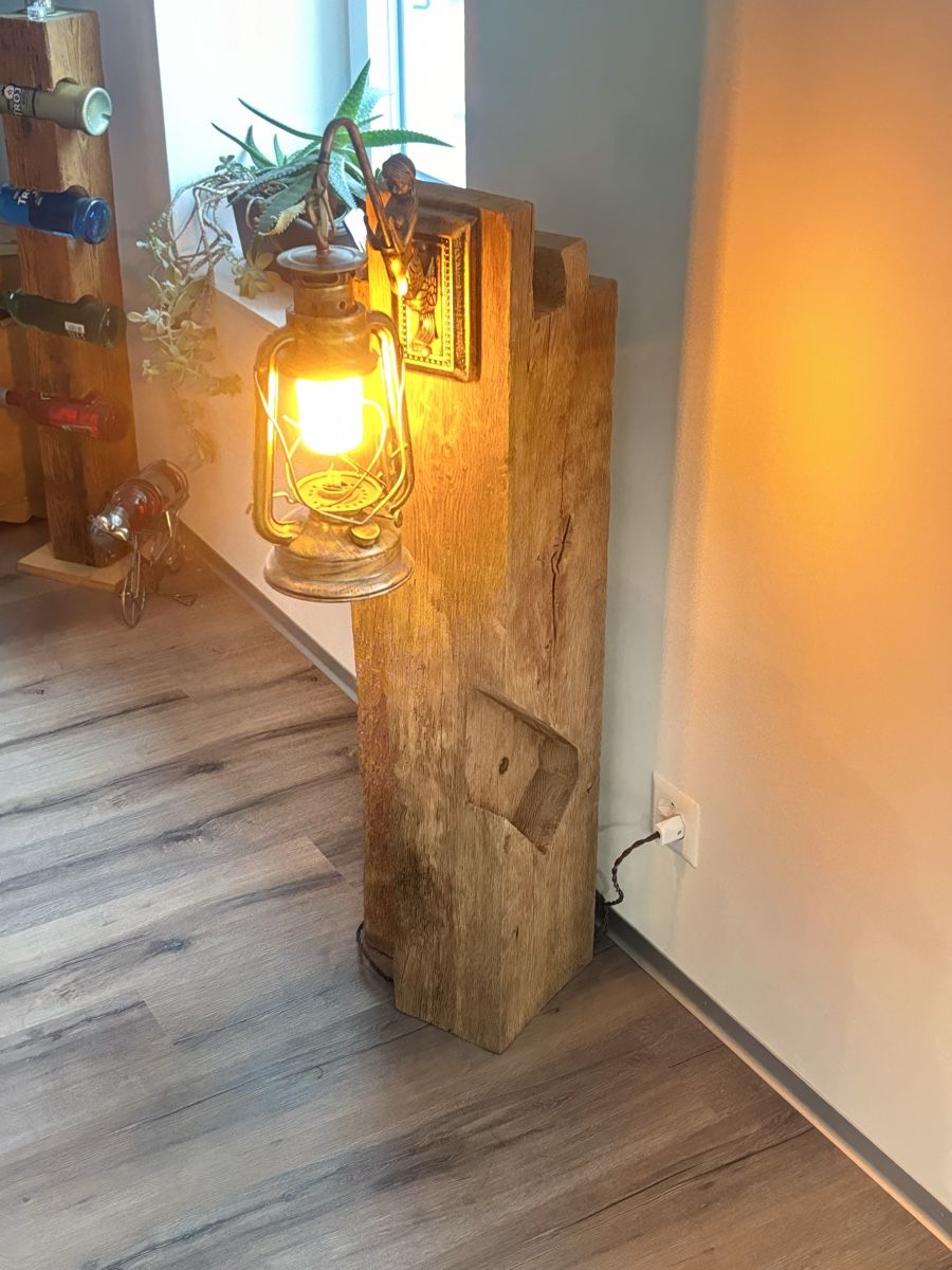 Eichholtz Lampade: Rustikale Lampe aus Altholz - Einzigartiges Designobjekt – Usato da Salvenach venduto da Bali06 9