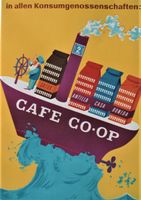 CAFE COOP SCHIFF AUF HOHER SEE 1953 - Original Plakat