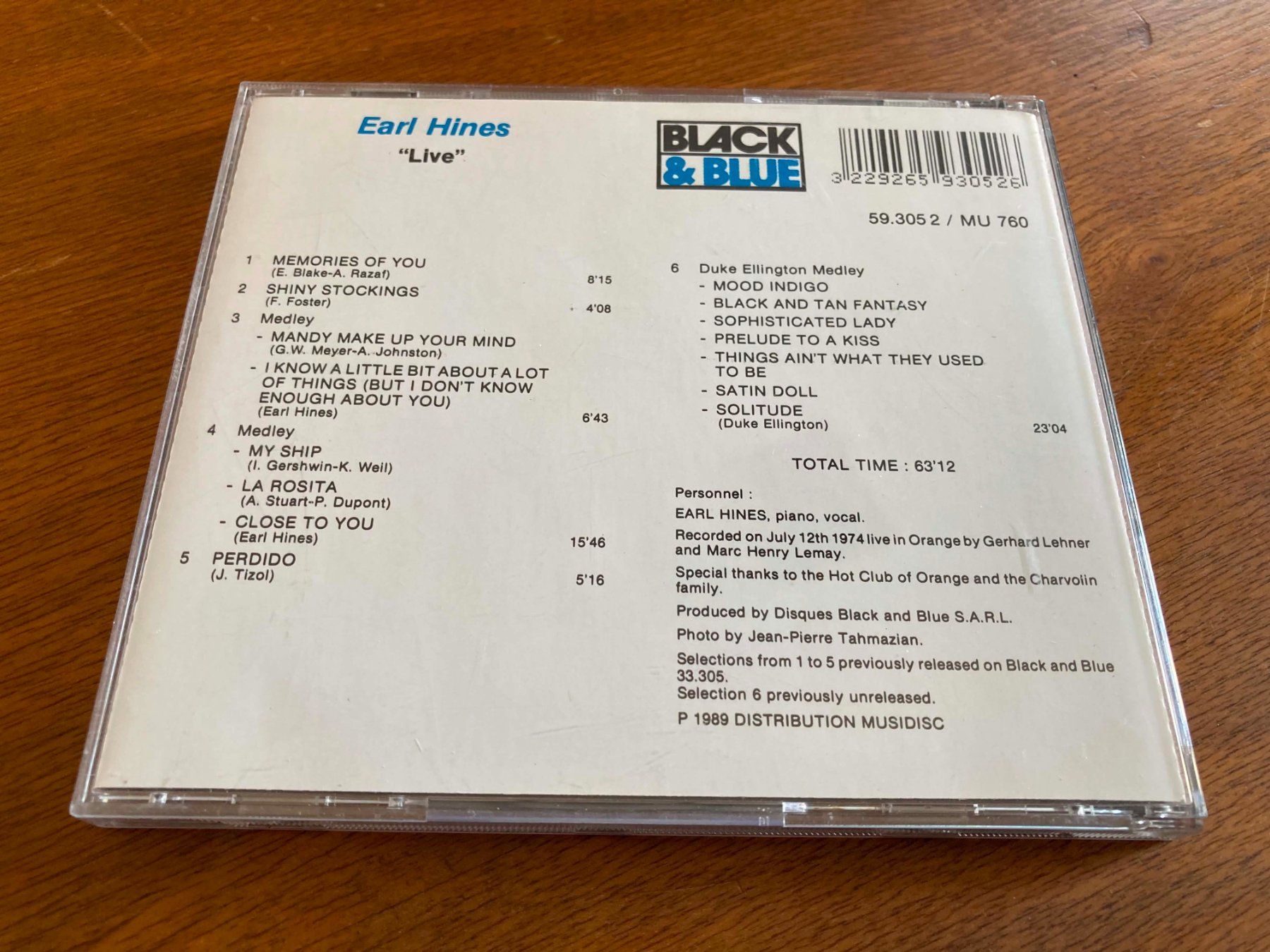 CD: Earl Hines -  "Live" CD – Usato da Lausanne venduto da sim_bc8q 1