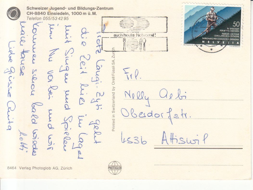 Cartoline postali: Einsiedeln 1990 – Usato da Bürglen TG venduto da StampGraf 1