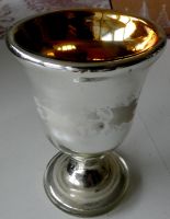 Silberfarbener Kelch, Gold innen, Vintage